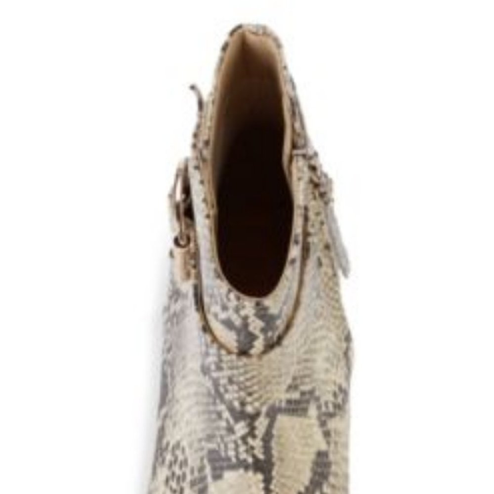 New! Sam Edelman Snakeskin-Embossed Leather Bootie - Picture 5 of 12